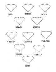 English worksheet: Colour these hearts