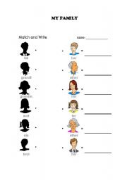 English worksheet: MY FAMILY