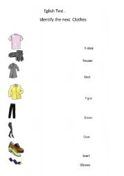 English Worksheet: clothes