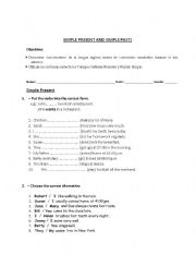 English worksheet: Simple Present and Simple Past.