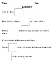 English worksheet: Laundry Steps