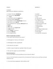 English worksheet: Spiderman 2 worksheet - expressions and questions