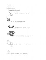 English worksheet: Multiple choice of food
