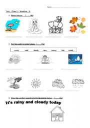 English Worksheet: Weather test