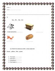 English worksheet: mixed simple grammar for grade one