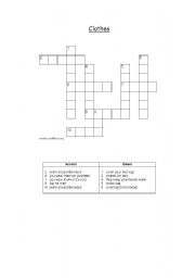 English worksheet: Item clothe Puzzle