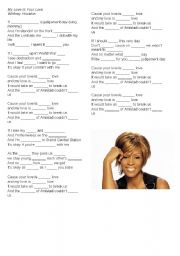 English worksheet: Whitney Houston My Love is your love