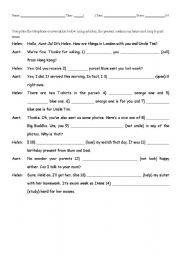 English worksheet: Present continuous tense