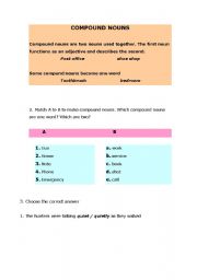 English Worksheet: compound nouns