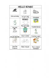 English worksheet: Hello Bingo