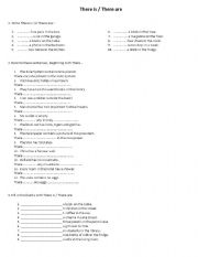 English Worksheet: There is & There are