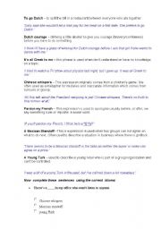 English Worksheet: list of idioms