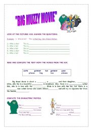 English worksheet: MOVIE BIG MUZZY PART I