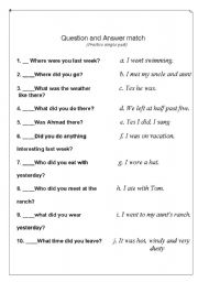 English Worksheet: simple past tense