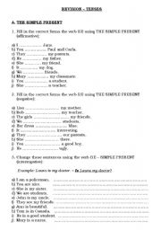 English Worksheet: Revision - Simple Present, Present Continuous, Past Simple