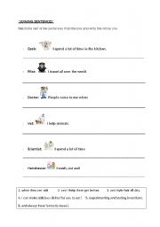 English Worksheet: joining sentences