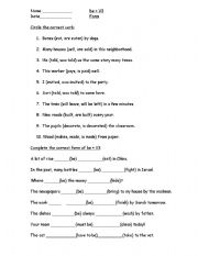English worksheet: Be + V3