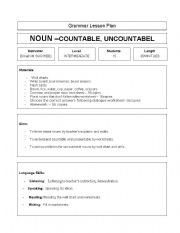 English Worksheet: nouns lesson plan