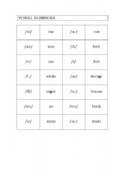 English Worksheet: Dominoes of vowel sounds