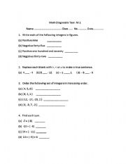 English worksheet: Diagnostic test