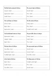 English Worksheet: Asking the time