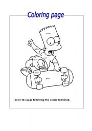 English worksheet: Coloring page - Simpsons
