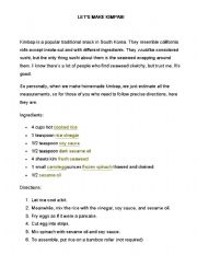 English worksheet: How to Make Kimpab