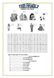 English Worksheet: FAMILY