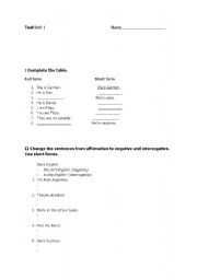 English Worksheet: test