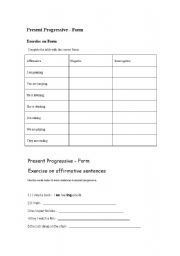 English Worksheet: Present Continuous for kids
