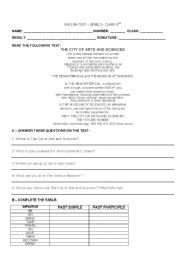 English worksheet: The City of Arts and Science