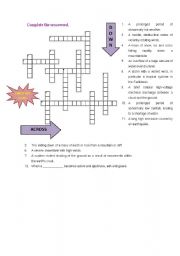 English Worksheet: Crossword about natural disasters