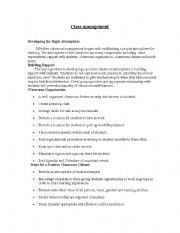 English Worksheet: class management