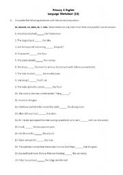 English worksheet: Preposition of direction