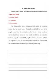 English Worksheet: To Tell or Not to Tell