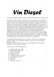 English Worksheet: Vin Diesel