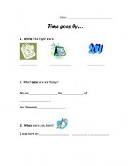 English Worksheet: Time goes by