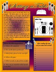 Setting the table worksheets