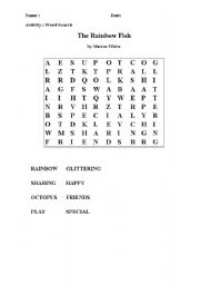 The Rainbow Fish - word search