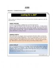 English Worksheet: JOBS