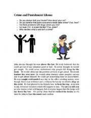English Worksheet: Crime and Punishment Idioms