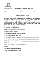 English Worksheet: going to v/s will