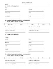 English worksheet: English Test