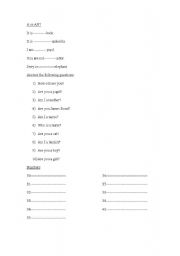 English Worksheet: a-an