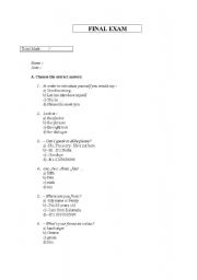 English worksheet: Basic English Test