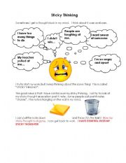 English worksheet: Sticky Thoughts