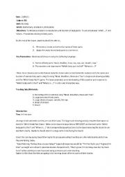 English Worksheet: Body Parts Lesson Plan