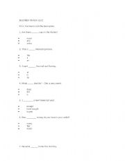 English worksheet: Beginner Grammar Quiz/Worksheet