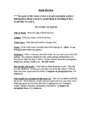 English Worksheet: Instructions to do Book Review