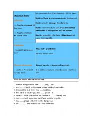 English Worksheet: must & have to